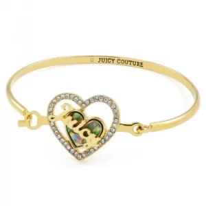 Ladies Juicy Couture Gold Plated Mother Of Pearl Heart Bangle