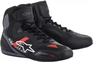 Alpinestars Faster-3 Rideknit Motorcycle Shoes, black-grey-red, Size 40, black-grey-red, Size 40