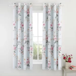 Catherine Lansfield Canterbury Duck Egg Eyelet Curtains Duck Egg (Blue)