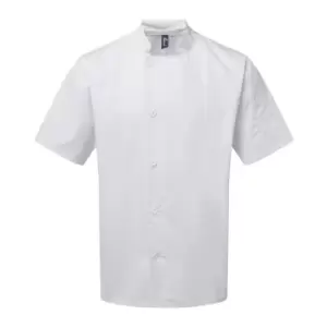Premier Adults Unisex Essential Short Sleeve Chefs Jacket (XXL) (White)