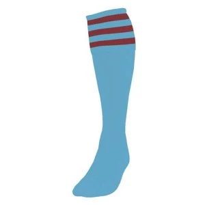 Precision 3 Stripe Football Socks Mens Sky/Maroon