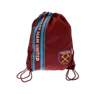 West Ham United FC Stripe Drawstring Bag (One Size) (Maroon/Blue)