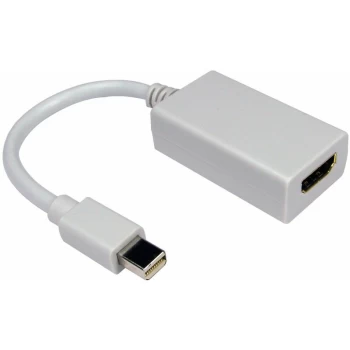 16-1733 15cm Mini Display Port M HDMI F White Adaptor - Truconnect
