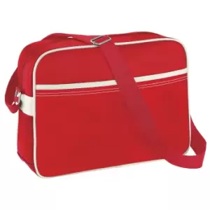BagBase Original Airline Messenger Bag (12 Litres) (One Size) (Bright Red/ Off White)
