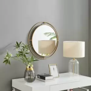 Evie Small 66cm Gold Metal Frame Maritime Porthole Round Hallway Bedroom Dining And Living Room Wall Mirror