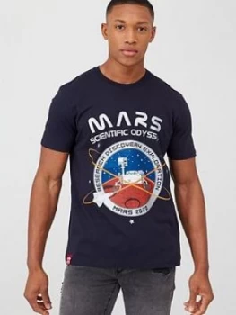 Alpha Industries Alpha Industries 2020 Mission To Mars T-Shirt, Blue, Size S, Men