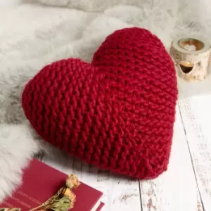 Wool Couture Heart Cushion Ruby Knit Kit Red