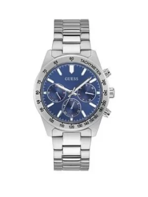 Guess Guess Altitude Stainless Steel Mens Watch, Silver, Men