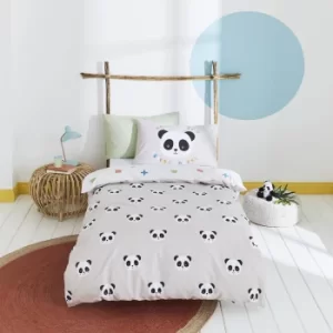 Born To Be A Pandas Friend Duvet Cover and Pillowcase Set Natural