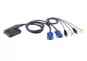 ATEN 2-Port USB VGA/Audio Cable KVM Switch