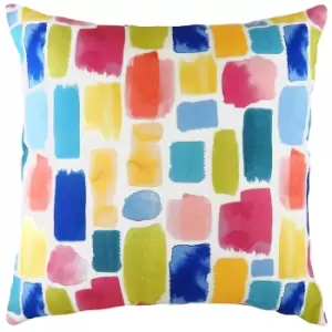 Aquarelle Dash Abstract Cushion Multicolour, Multicolour / 43 x 43cm / Polyester Filled