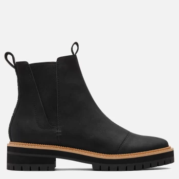 TOMS Womens Dakota Water Resistant Leather Chelsea Boots - Black - UK 8