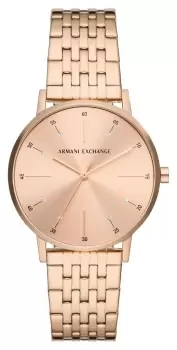 Armani Exchange AX5581 Rose Gold Crystal Set Dial Rose Watch