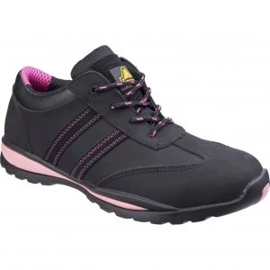 Amblers Safety FS47 Heat Resistant Lace Up Safety Trainer Black / Pink Size 6