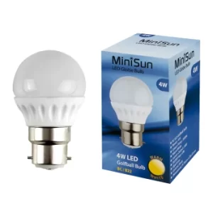 6 x 4W BC B22 Warm White LED Golfball Bulbs