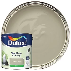 Dulux Walls & Ceilings Overtly Olive Silk Emulsion Paint 2.5L
