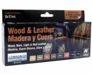 Vallejo Model Color Set Wood & Leather Paint Set - VAL70182