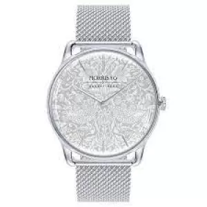 August Berg x Morris & Co Pure Silver Strawberry Thief Ss Mesh 38Mm Watch M1ST0538E20MSL