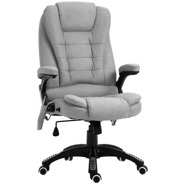 Vinsetto Office Chair With Heating Massage Points Relaxing Reclining Grey 921-171V74LG