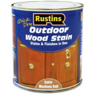 Rustins Outdoor Wood Stain 500ml Satin Medium Oak