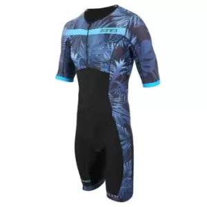 Zone3 Activate Topical Palm Short Sleeve Trisuit - Blue