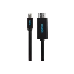 Maplin Premium Mini DisplayPort to HDMI A Male Cable 3m Black