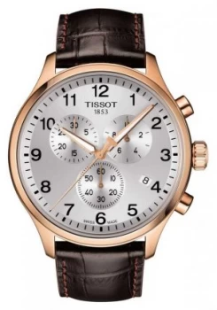Tissot Mens Chrono XL Classic Rose Gold PVD Leather Watch