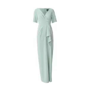 Adrianna Papell Draped Knit Crepe Gown - Green