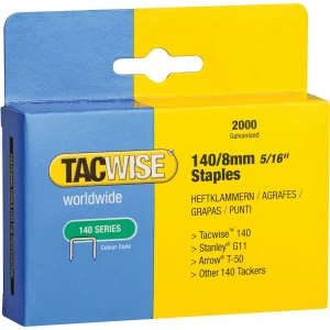 Tacwise 140 Staples 8mm Pack of 2000
