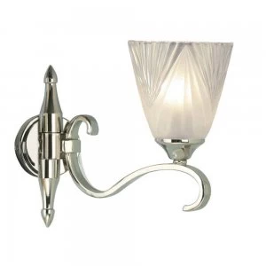1 Light Indoor Wall Light Clear Glass, Polished Nickel Plate with Deco Shade, E14