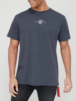 SikSilk Basic Core T-Shirt - Navy, Size XL, Men