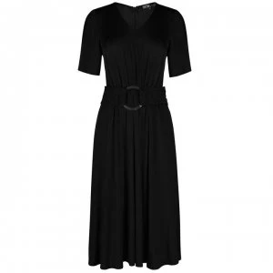 Biba Belted Jersey Midi Dress - Black