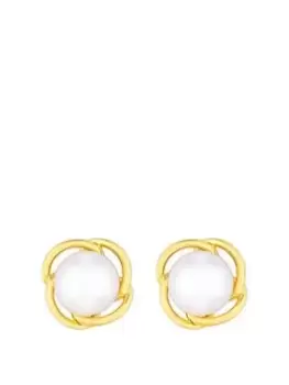 Jon Richard Gold Plated Pearl Centre Flower Stud Earrings, Yellow Gold, Women