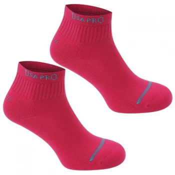 USA Pro 2 Pack Crew Socks - Pink