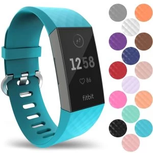 YouSave Activity Tracker Silicone Strap - Large (Cyan)