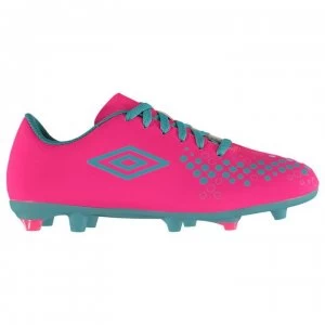 Umbro Accure FG Junior Football Boots - Pink/Sky