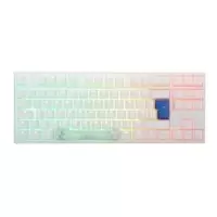 Ducky One2 TKL Pure White RGB Backlit USB Mechanical Gaming Keyboard - Cherry MX Silent Red Switche
