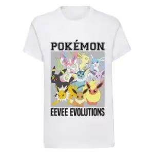 Pokemon Boys Eevee Evolutions T-Shirt (3-4 Years) (White)