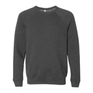 Bella + Canvas Unisex Adult Fleece Raglan Sweatshirt (L) (Dark Grey Heather)