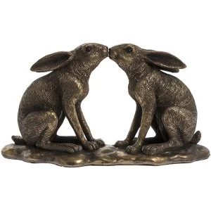 Reflections Bronzed Kissing Hares