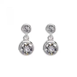 Ladies Karen Millen PVD Silver Plated Crystal Dot Earring