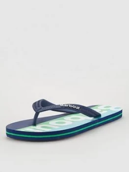 Barbour Beach Flip Flops - Navy, Size 10, Men