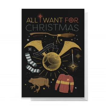 Harry Potter All I Want For Christmas Greetings Card - Standard Card