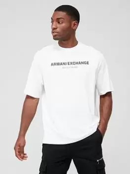 Armani Exchange Logo Print T-Shirt - White, Cream, Size S, Men