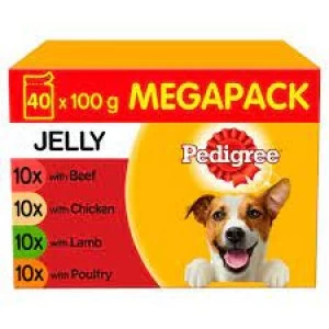 Pedigree Dog Pouches Mixed Selection in Jelly Mega Pack 40x100g