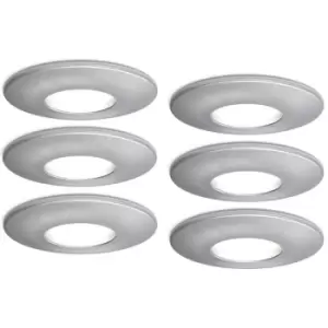 4lite IP65 GU10 Fire Rated Downlight - Satin Chrome, Pack of 6
