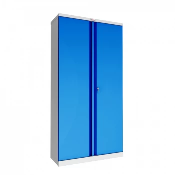 SCL Series SCL1891GBK 2 Door 4 Shelf Steel Storage Cupboard Grey Body & Blue Doors with Key Lock