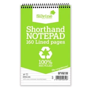 Silvine Everyday Shorthand Notepad Recycled Wirebound Ruled 160 Pages 125 x 200mm Pack of 12 Promo