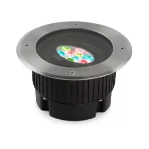 Leds-C4 Gea - Outdoor LED Recessed Ground Uplight Stainless Steel Polished DMX Dimming 18.5cm 16deg. RGB IP67