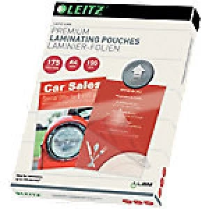 Leitz Laminating Pouches Glossy 2 x 175 (350 Micron) A4 100 Pieces